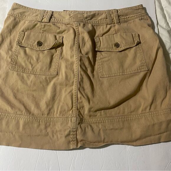 Banana Republic tan khaki utility Denim Cargo Mini Skirt hiking safari 14 - Picture 2 of 6